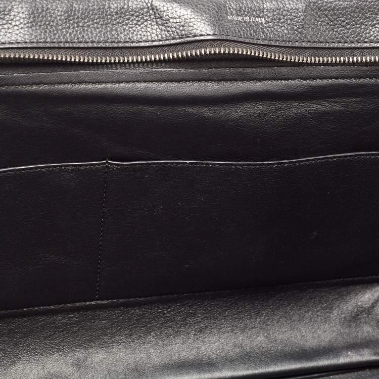 Pre Owned Celine Black Leather and Suede Large Trapeze Top Handle Bag