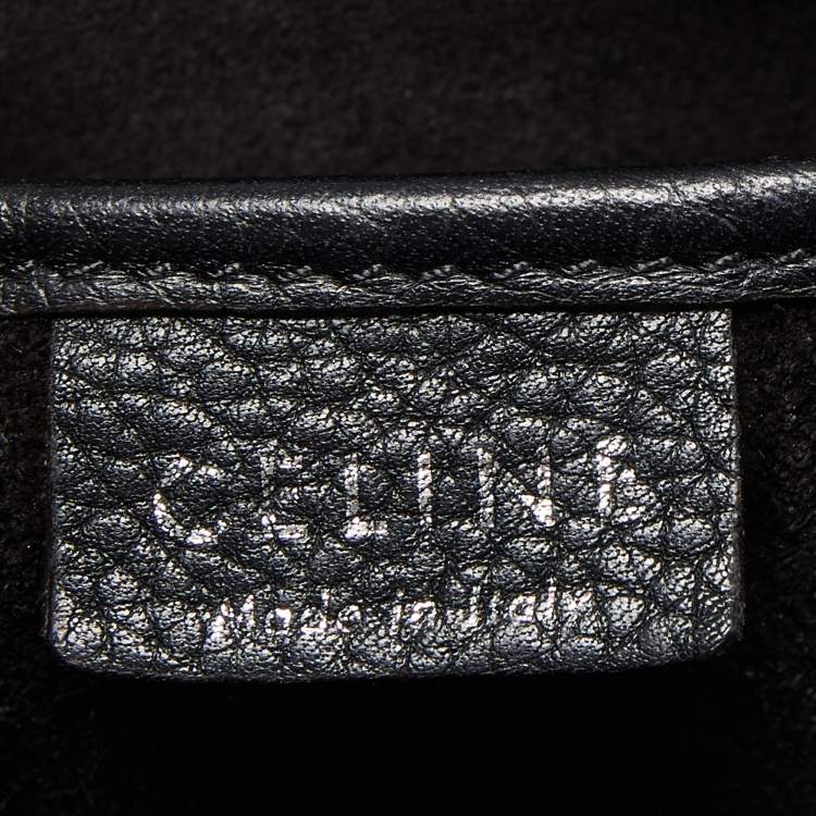 Pre Owned Celine Black Leather Nano Luggage Tote