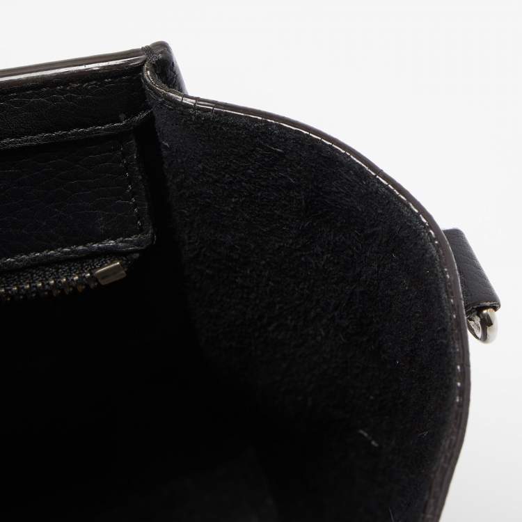 Pre Owned Celine Black Leather Nano Luggage Tote