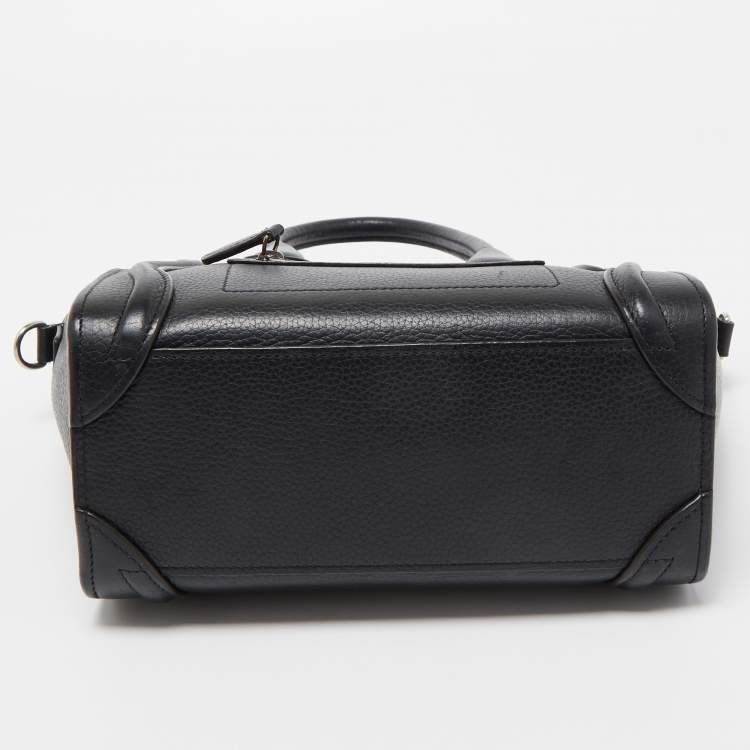 Pre Owned Celine Black Leather Nano Luggage Tote
