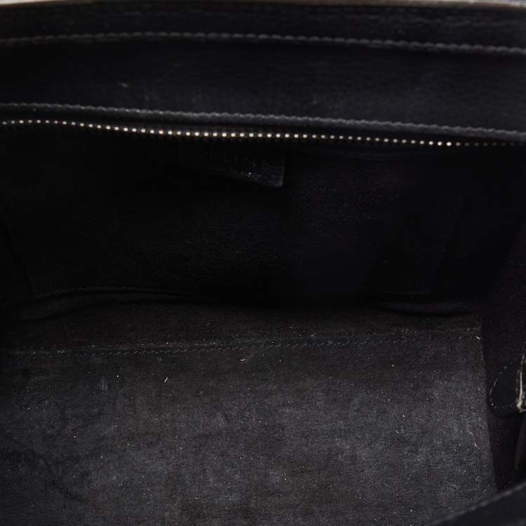Pre Owned Celine Black Leather Nano Luggage Tote