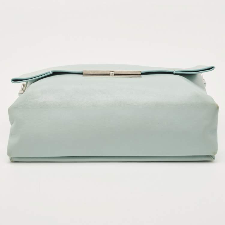 Pre Owned Celine Light Blue Leather Blade Flap Shoulder Bag