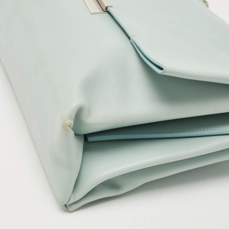 Pre Owned Celine Light Blue Leather Blade Flap Shoulder Bag