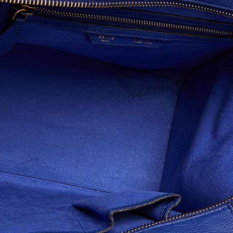 Pre Owned Celine Blue Leather Mini Luggage Tote