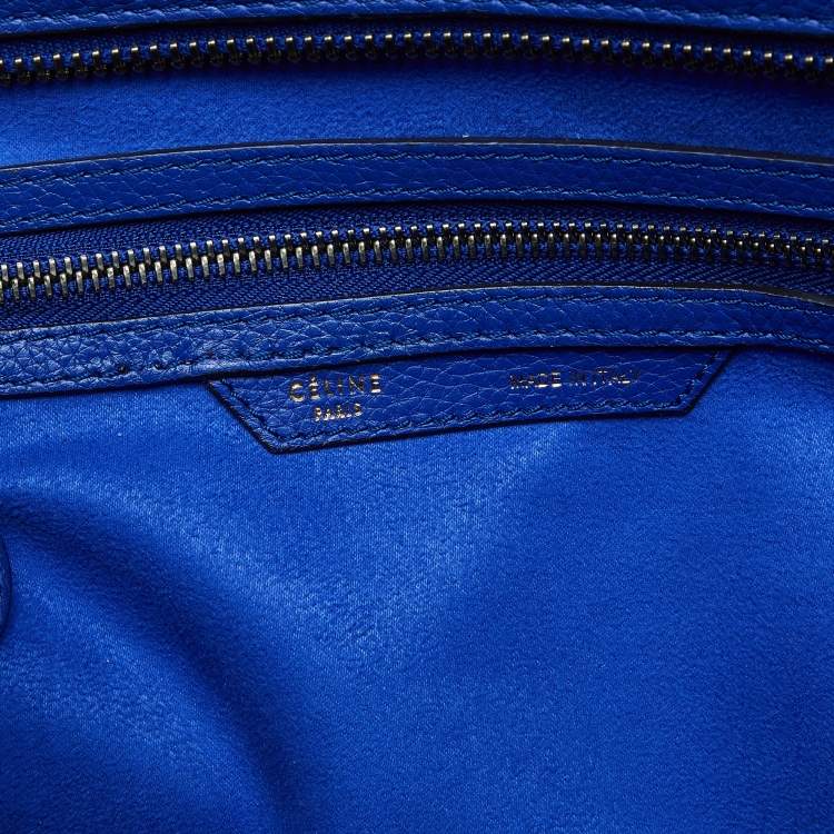 Pre Owned Celine Blue Leather Mini Luggage Tote