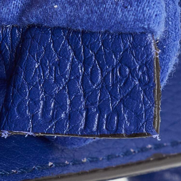 Pre Owned Celine Blue Leather Mini Luggage Tote