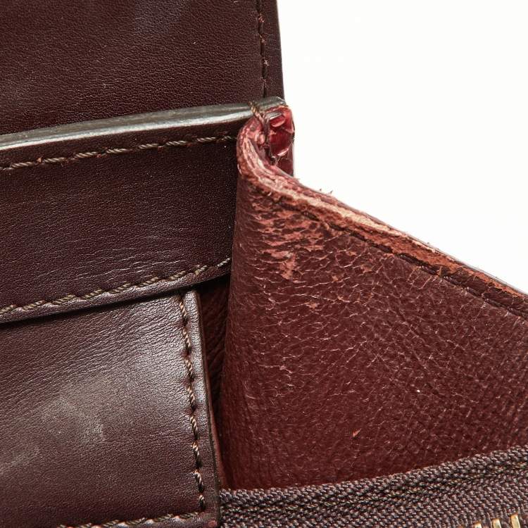 Pre Owned Céline Red/Burgundy Python and Leather Mini Luggage Tote