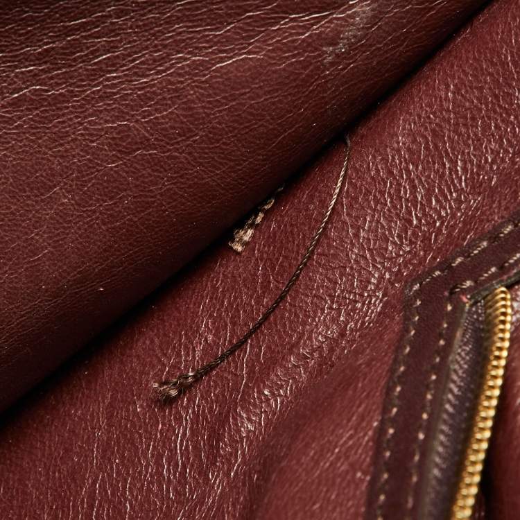 Pre Owned Céline Red/Burgundy Python and Leather Mini Luggage Tote