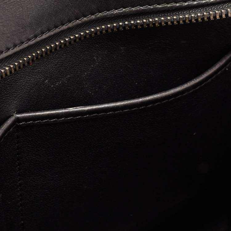 Pre Owned Celine Black/Beige Karung,Suede and Leather Mini Luggage Tote
