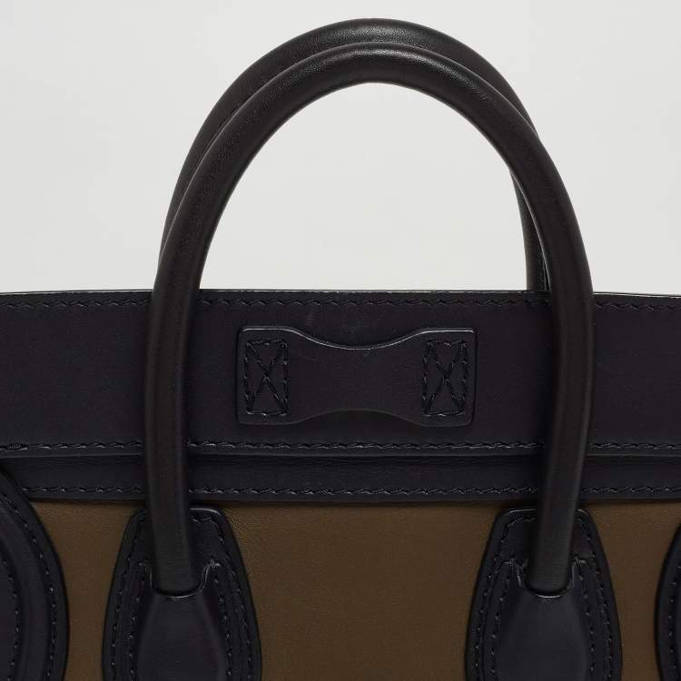 Pre Owned Céline Tri Color Leather Nano Luggage Tote