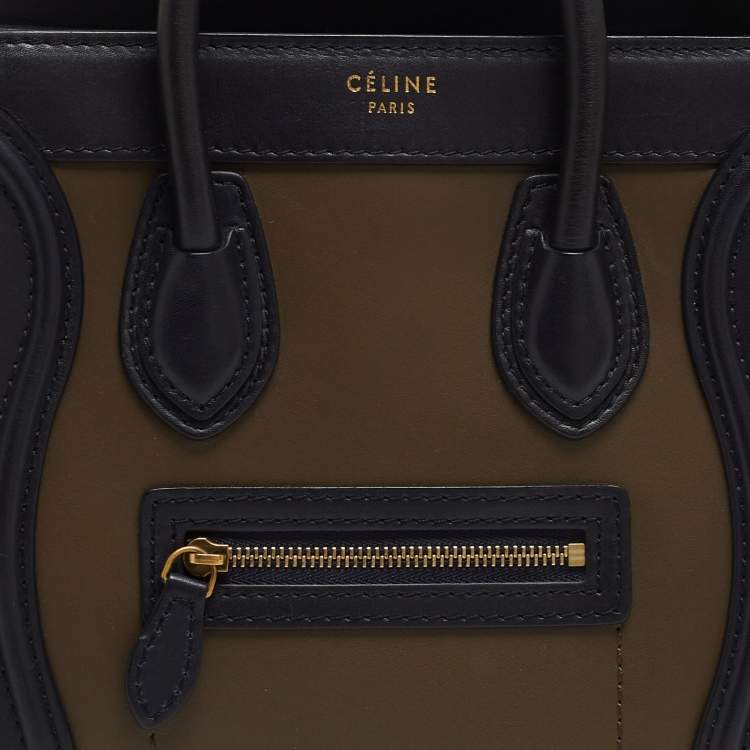 Pre Owned Céline Tri Color Leather Nano Luggage Tote