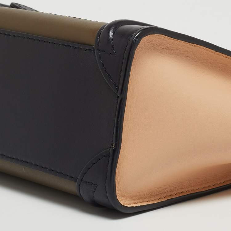 Pre Owned Céline Tri Color Leather Nano Luggage Tote