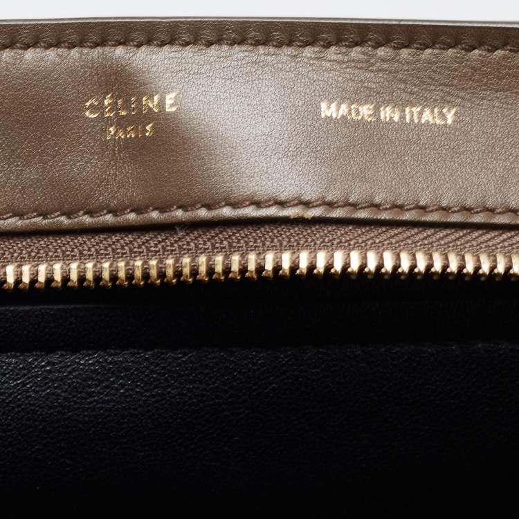 Pre Owned Celine Tricolor Leather and Suede Large Trapeze Top Handle Bag