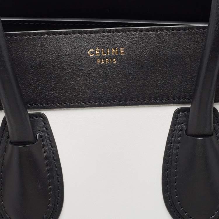 Pre Owned Celine Tri Color Leather Mini Luggage Tote