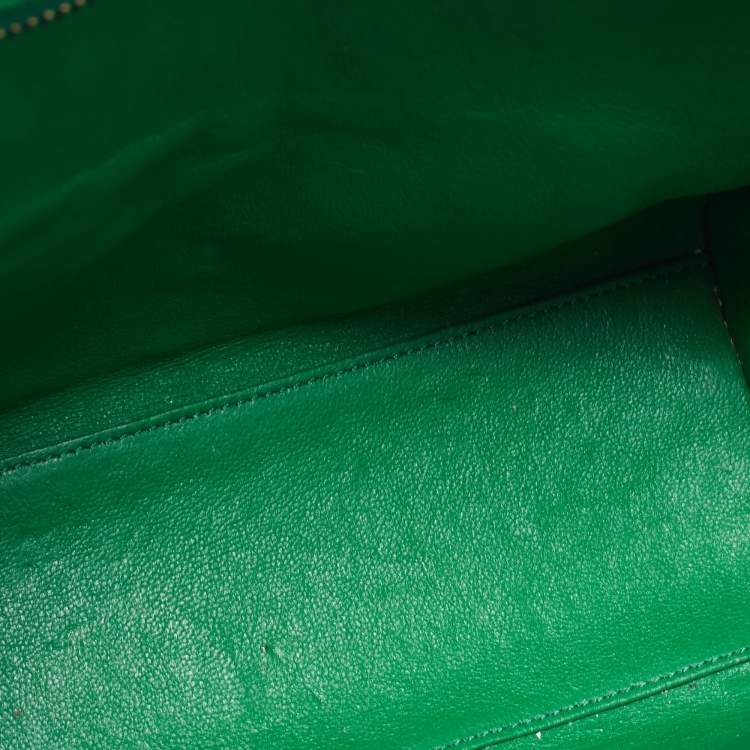 Pre Owned Celine Green Python Nano Luggage Tote