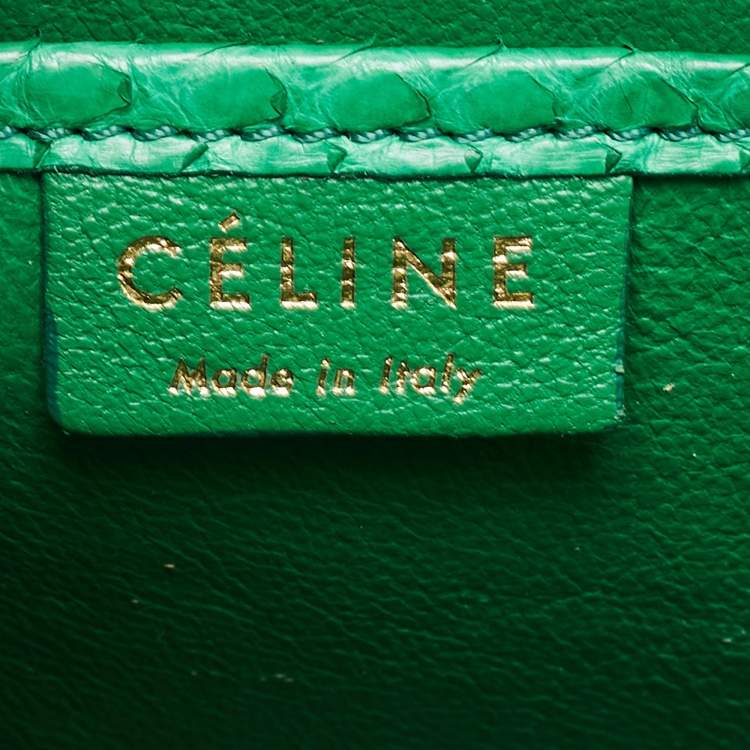 Pre Owned Celine Green Python Nano Luggage Tote
