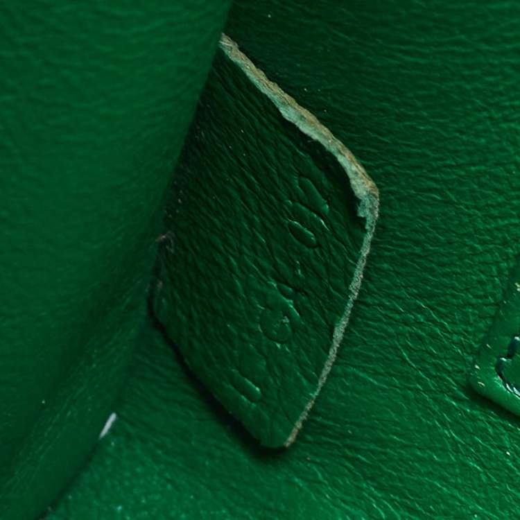 Pre Owned Celine Green Python Nano Luggage Tote