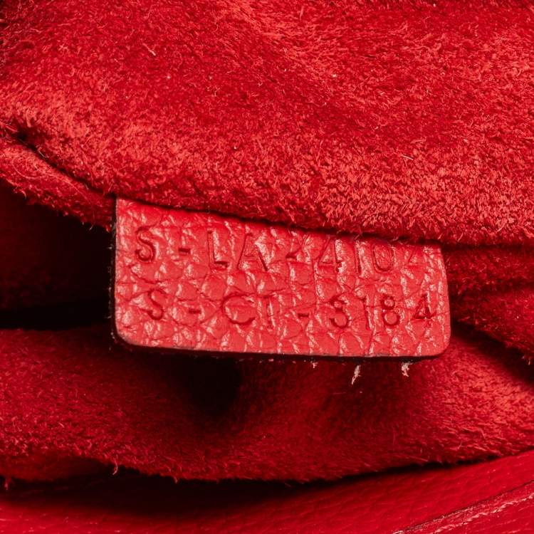 Pre Owned Celine Red Leather Mini Luggage Tote
