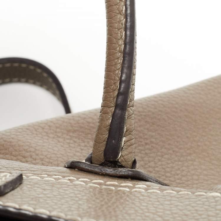 Pre Owned Celine Beige Leather Nano Luggage Tote