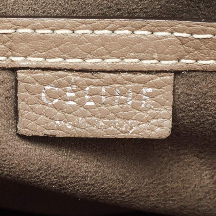 Pre Owned Celine Beige Leather Nano Luggage Tote