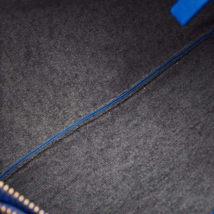 Pre Owned Celine Blue Leather Large Trio Zip Crossbody Bag