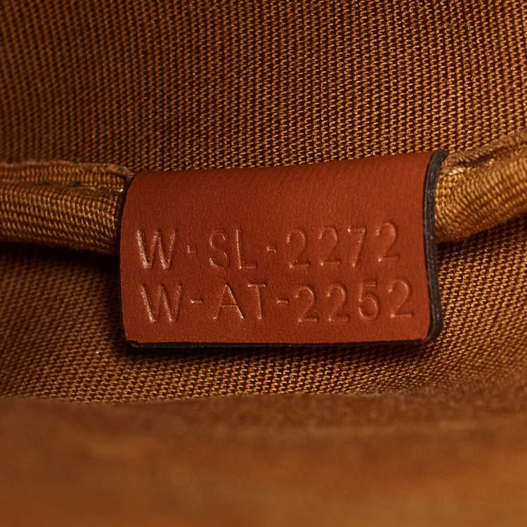 Pre Owned Celine Tan/Dark Brown Triomphe Canvas And Leather Small Bucket Bag