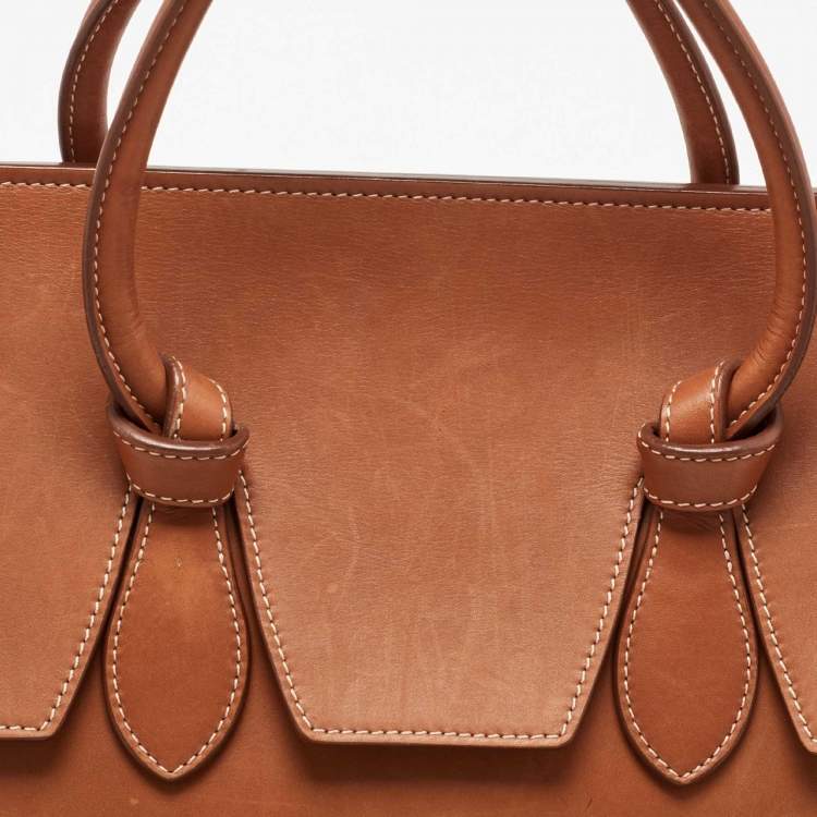 مملوكة مسبقًا Celine Brown Leather Mini Tie Tote