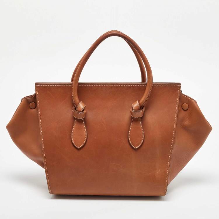 مملوكة مسبقًا Celine Brown Leather Mini Tie Tote