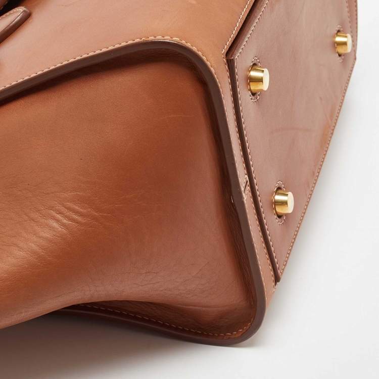 مملوكة مسبقًا Celine Brown Leather Mini Tie Tote