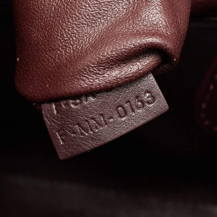 Pre Owned Celine Dark Burgundy Leather Mini Luggage Tote