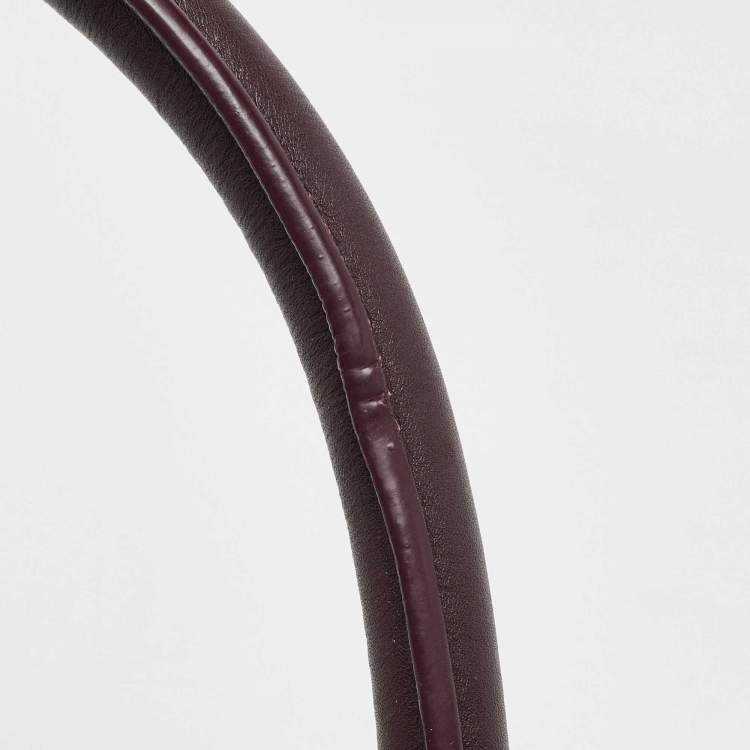Pre Owned Celine Dark Burgundy Leather Mini Luggage Tote