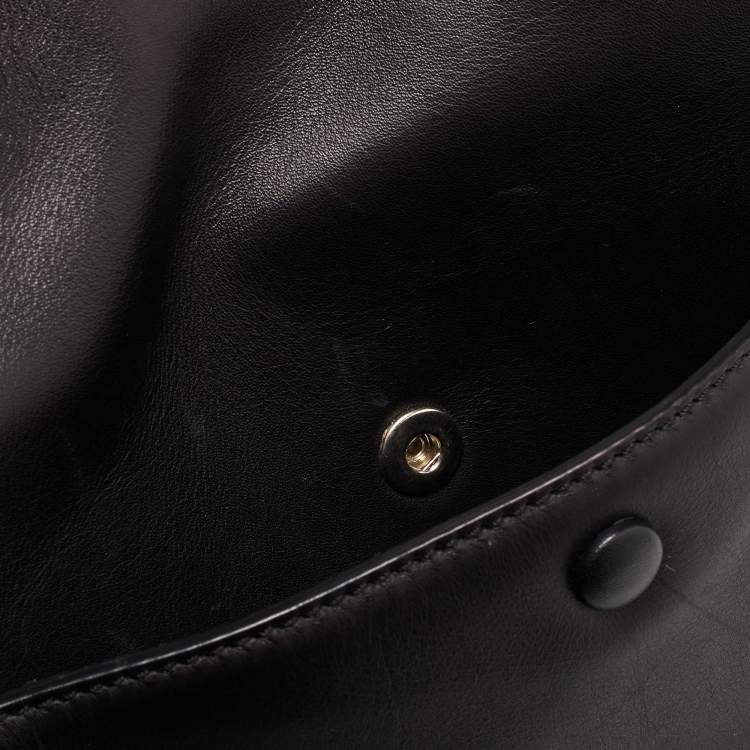 Pre Owned Celine Black/Grey Leather and Calf Hair Medium Edge Top Handle Bag