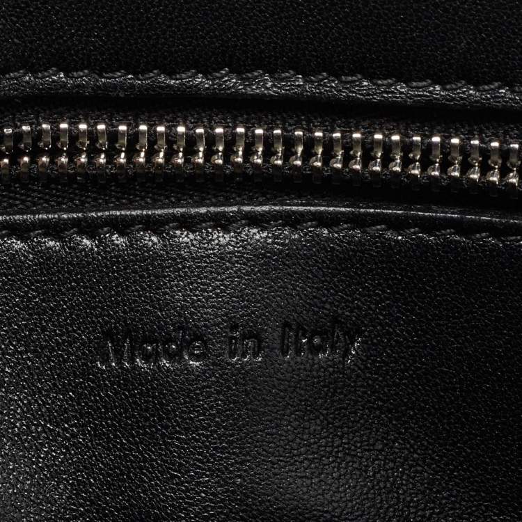 Pre Owned Celine Black/Grey Leather and Calf Hair Medium Edge Top Handle Bag