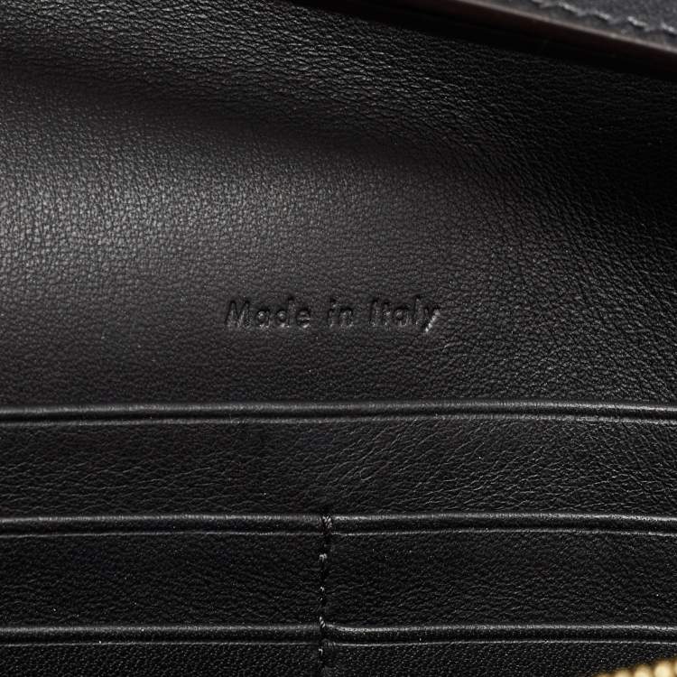 Pre Owned Celine Navy Blue/Black Croc Embossed and Leather Pocket Envelope Chain Clutch