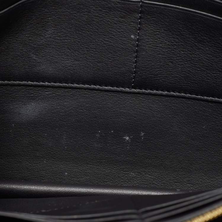 Pre Owned Celine Navy Blue/Black Croc Embossed and Leather Pocket Envelope Chain Clutch