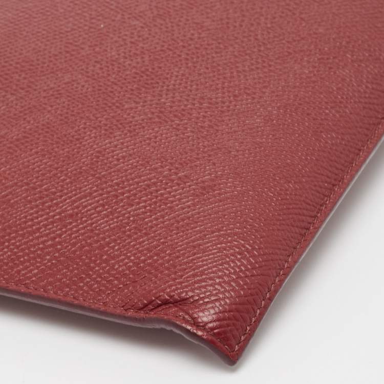 Pre Owned Celine Red Leather Zip Pouch