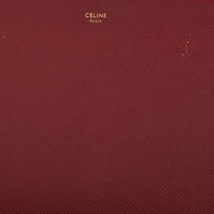 Pre Owned Celine Red Leather Zip Pouch