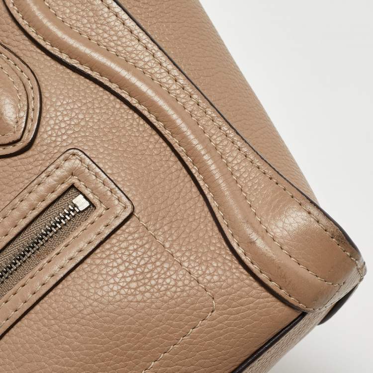 Pre Owned Céline Beige Leather Nano Luggage Tote