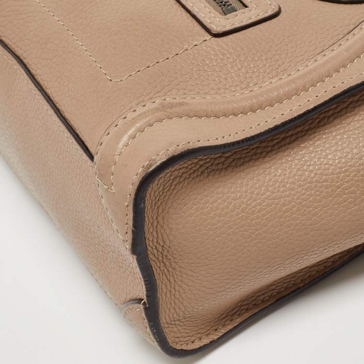 Pre Owned Céline Beige Leather Nano Luggage Tote
