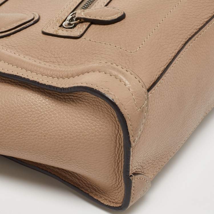 Pre Owned Céline Beige Leather Nano Luggage Tote