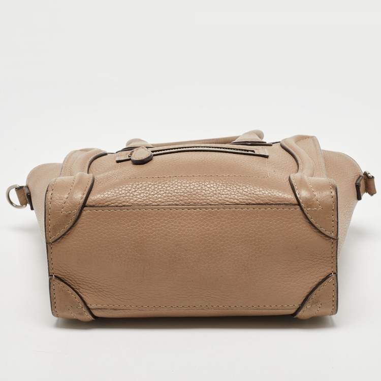 Pre Owned Céline Beige Leather Nano Luggage Tote