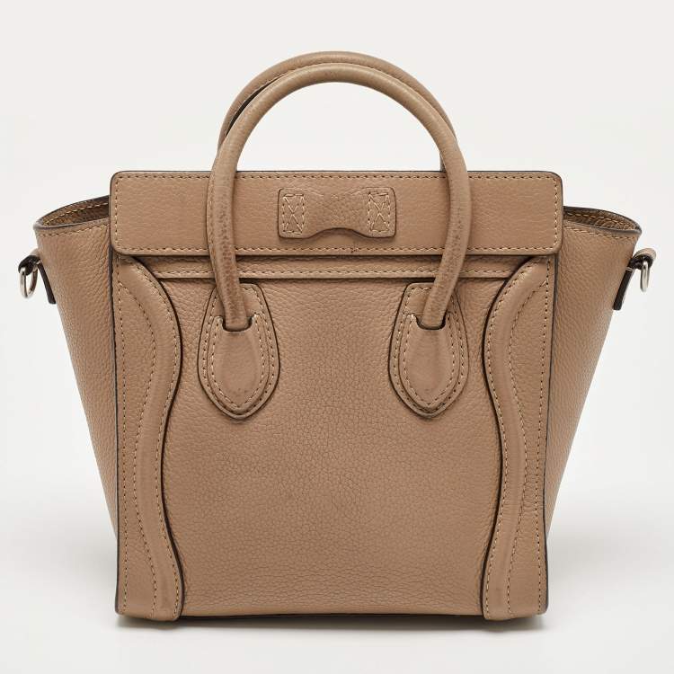 Pre Owned Céline Beige Leather Nano Luggage Tote
