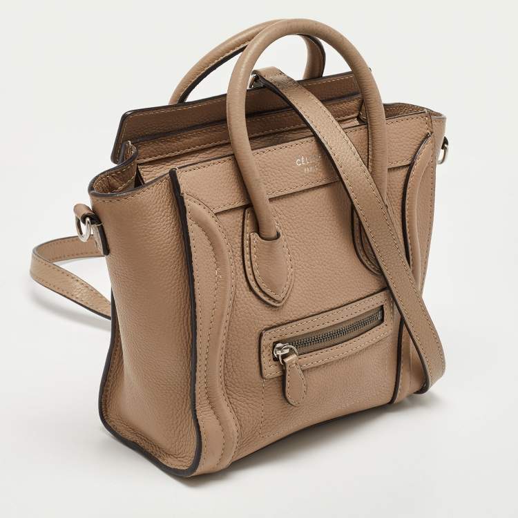 Pre Owned Céline Beige Leather Nano Luggage Tote