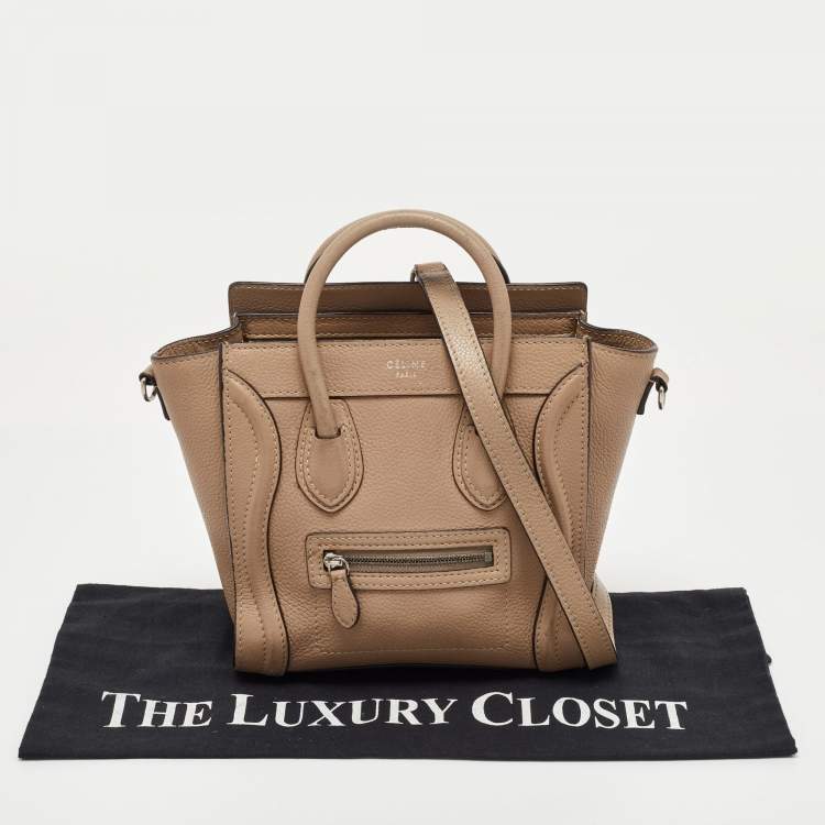 Pre Owned Céline Beige Leather Nano Luggage Tote