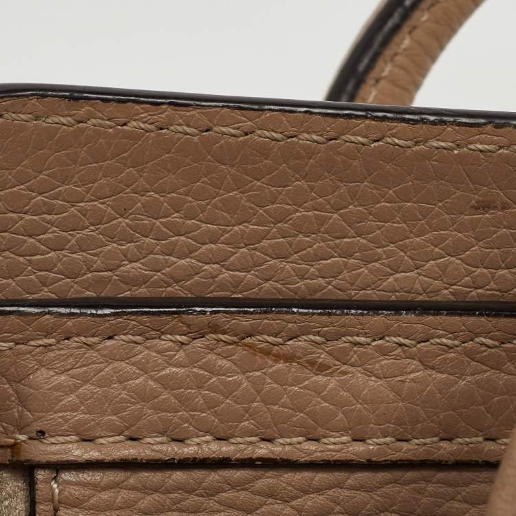 Pre Owned Céline Beige Leather Nano Luggage Tote