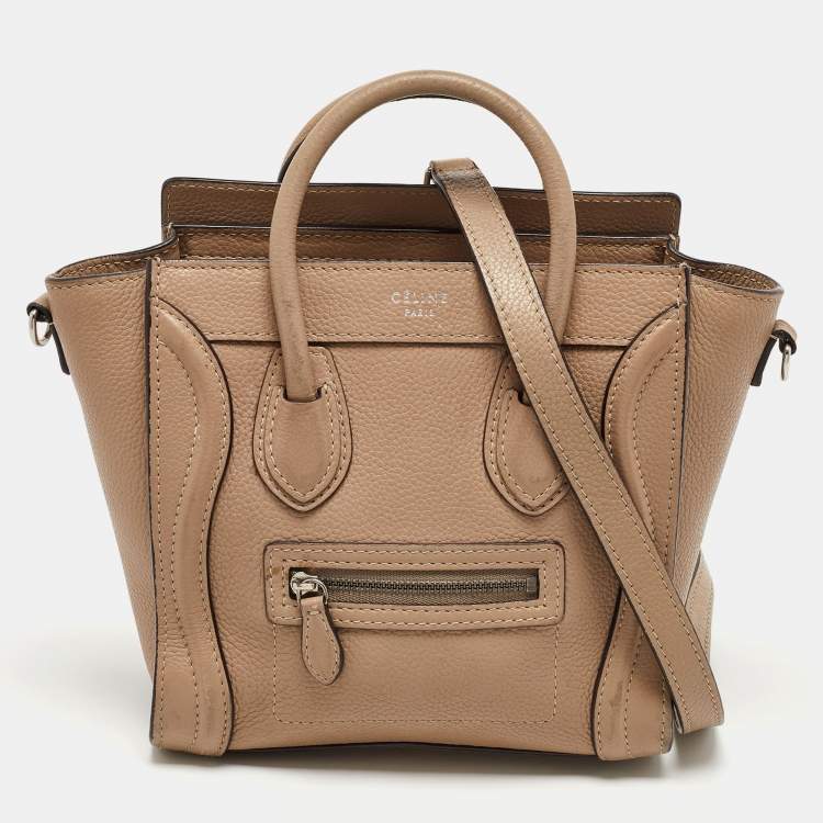 Pre Owned Céline Beige Leather Nano Luggage Tote