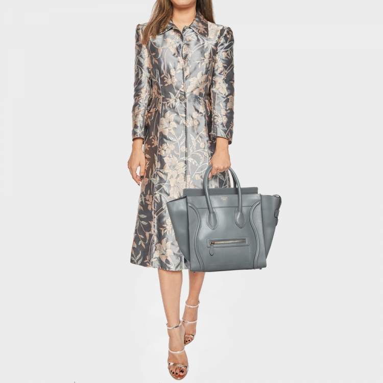 Pre Owned Celine Grey Leather Mini Luggage Tote