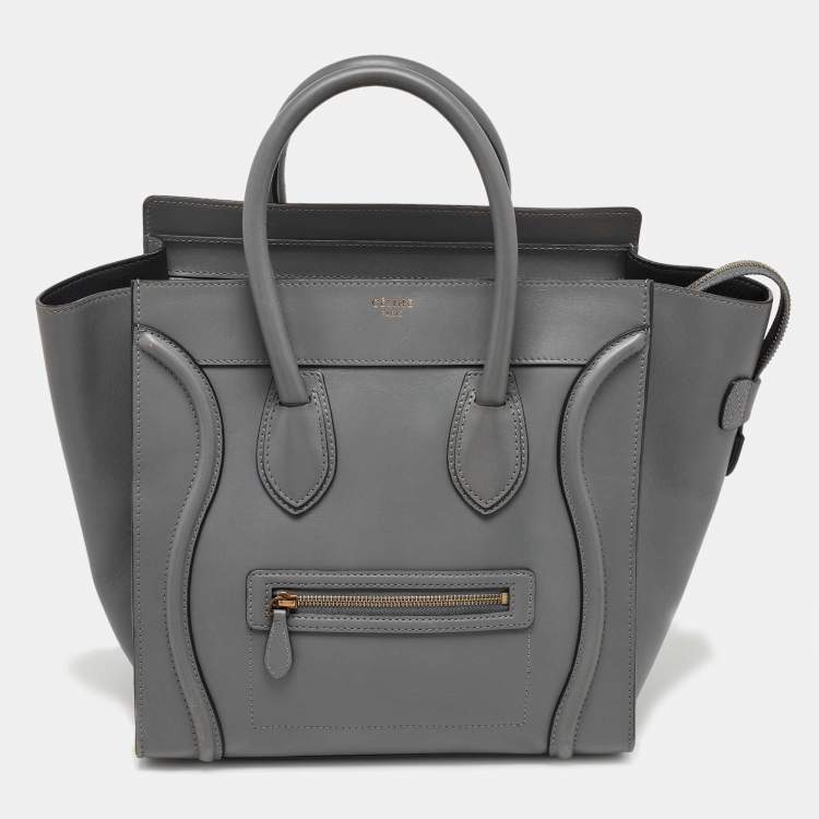 Celine Grey Leather Mini Luggage Tote Celine TLC