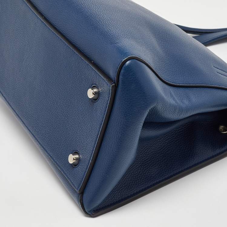 Pre Owned Celine Blue Leather Medium Edge Top Handle Bag