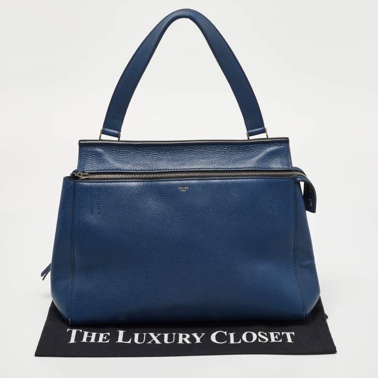 Pre Owned Celine Blue Leather Medium Edge Top Handle Bag